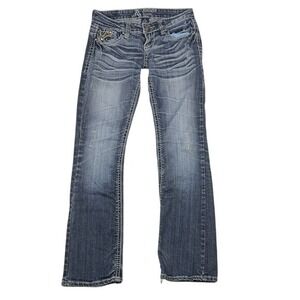 Antique Rivet Womens Bootcut Jeans Size 25 Blue Medium Wash Studded Cross Y2K